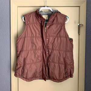 pink hooded puffer vest